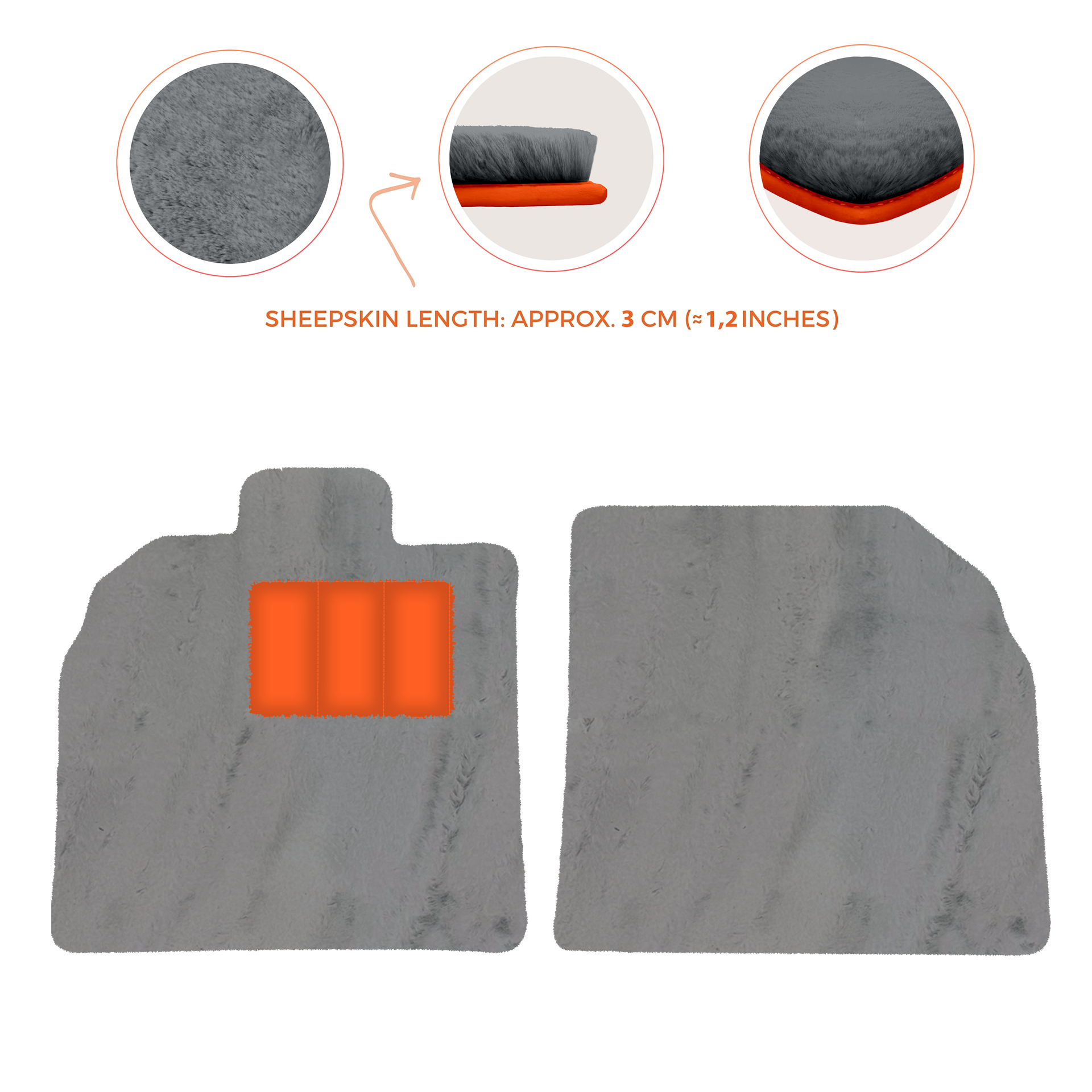 Anpassbare schwarze Fußmatten für Lamborghini Aventador mit orangefarbenem (Arancia Mira) Nappaleder - AutoWin.EU