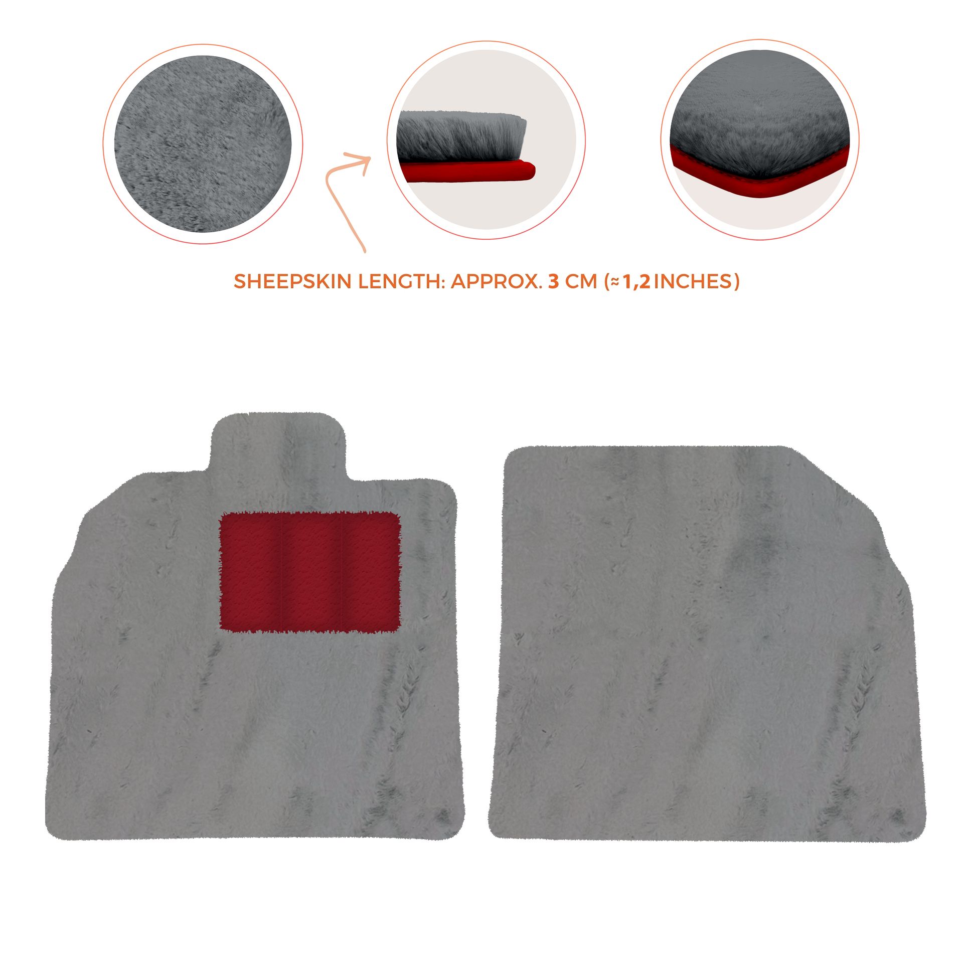 Anpassbare schwarze Fußmatten für Lamborghini Aventador mit orangefarbenem (Arancia Mira) Nappaleder - AutoWin.EU