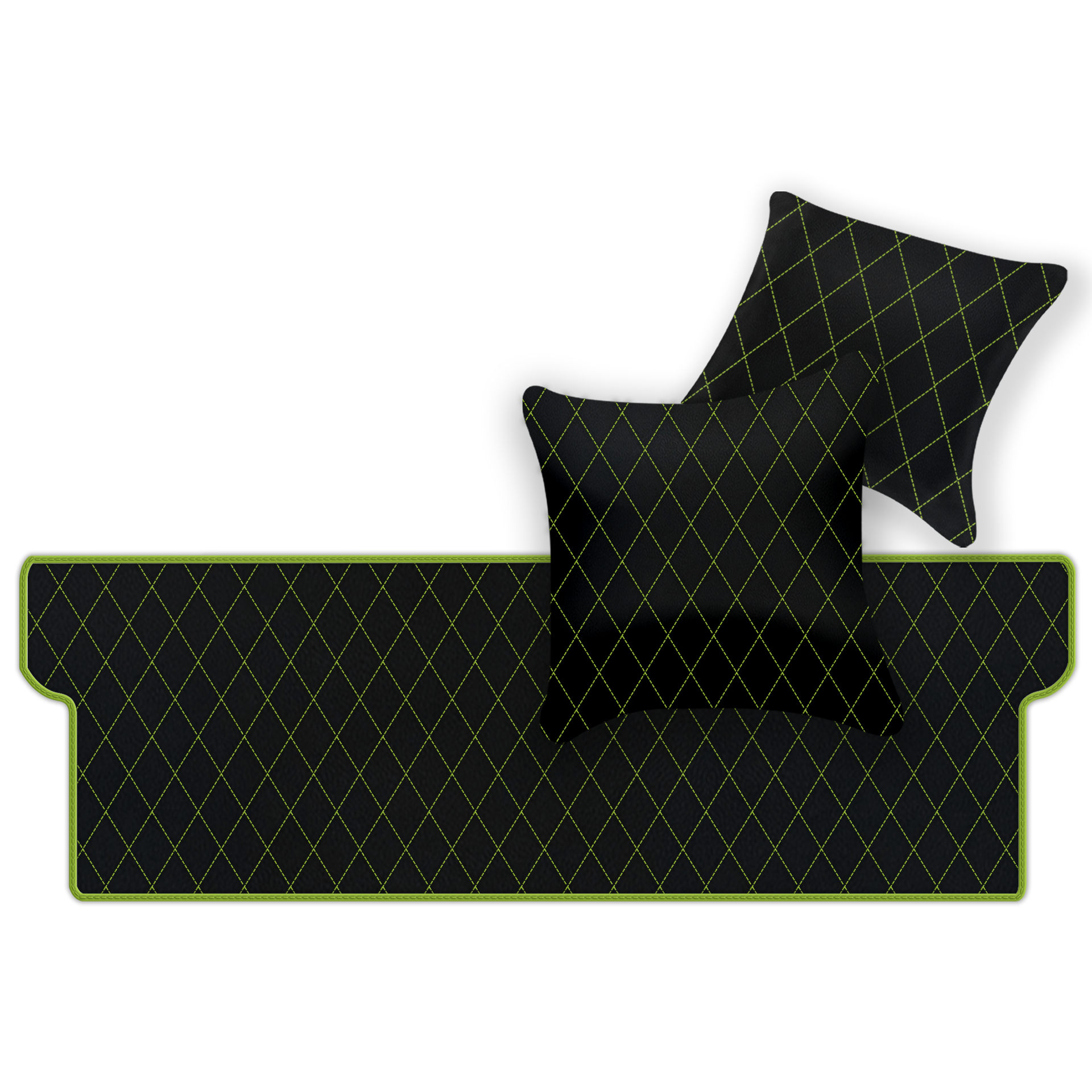 Tapis de voiture en cuir personnalisable avec motif en diamant unique pour Ferrari Dino GT4 (1973-1979) - AutoWin