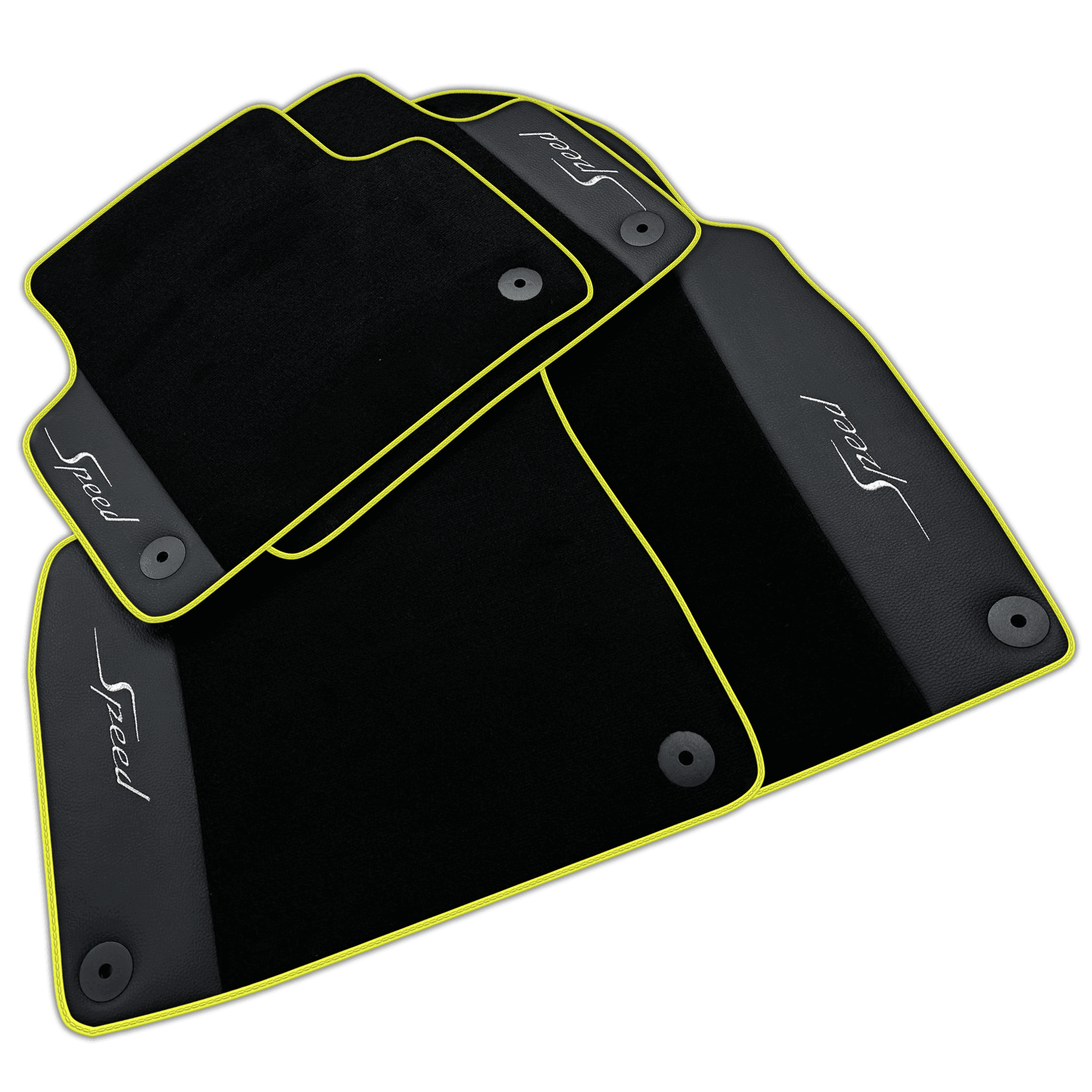 Black Floor Mats for Bentley Flying Spur (2005-2013) with Leather | Various Trim Colors