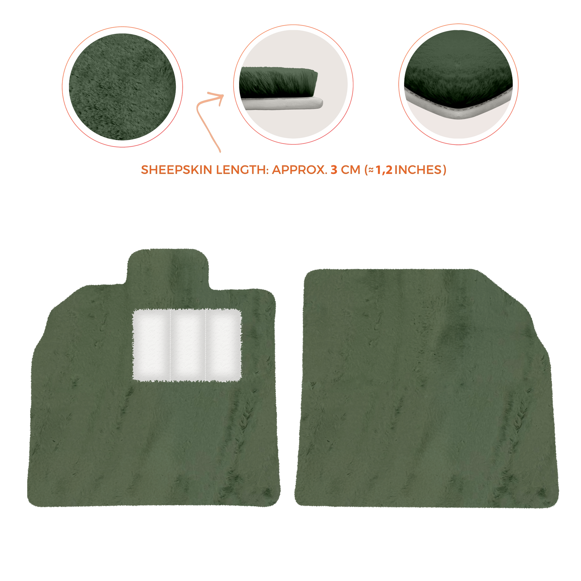 Anpassbare schwarze Fußmatten für Lamborghini Aventador mit orangefarbenem (Arancia Mira) Nappaleder - AutoWin.EU