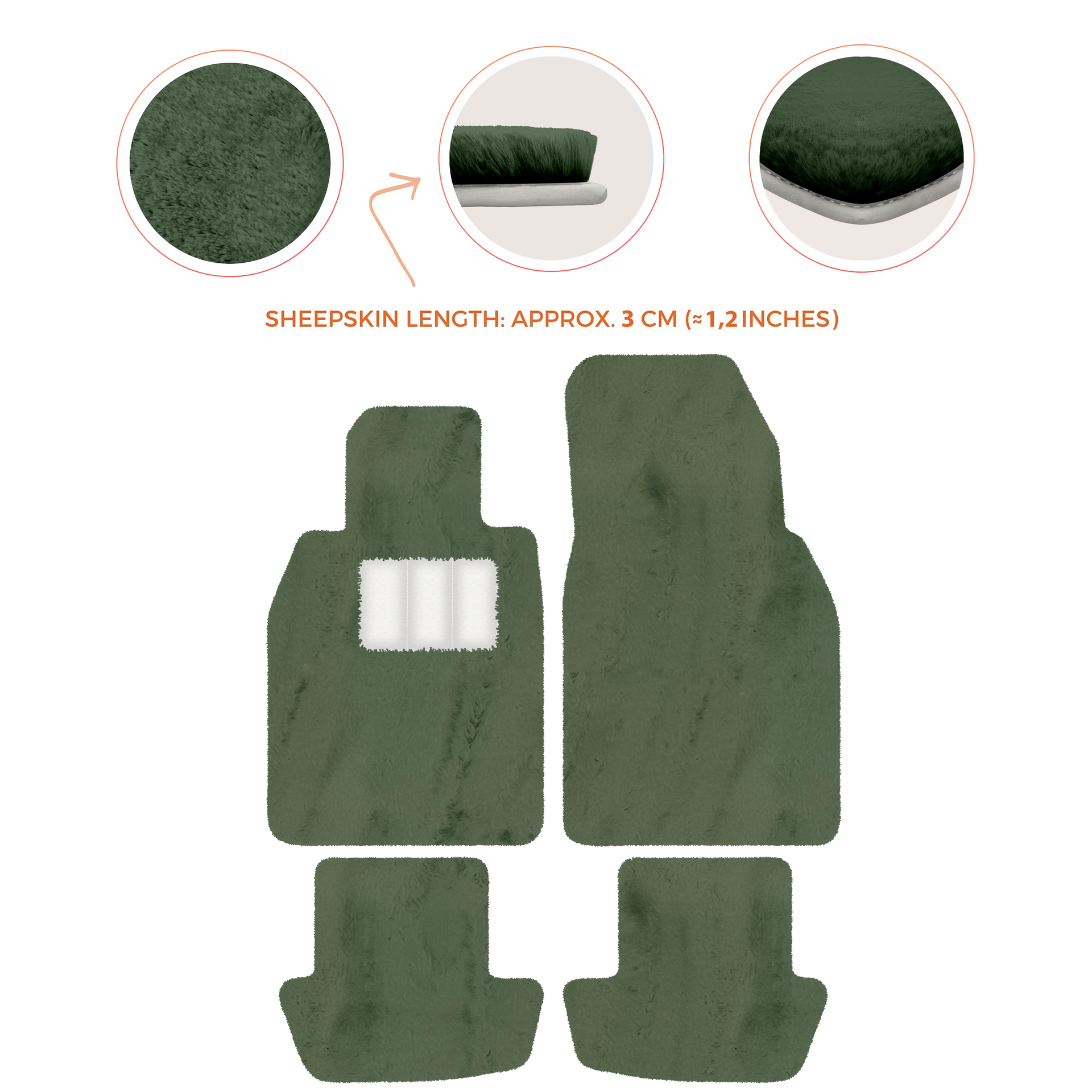 Premium Sheepskin Floor Mats for Porsche 911 991 (2012-2019)