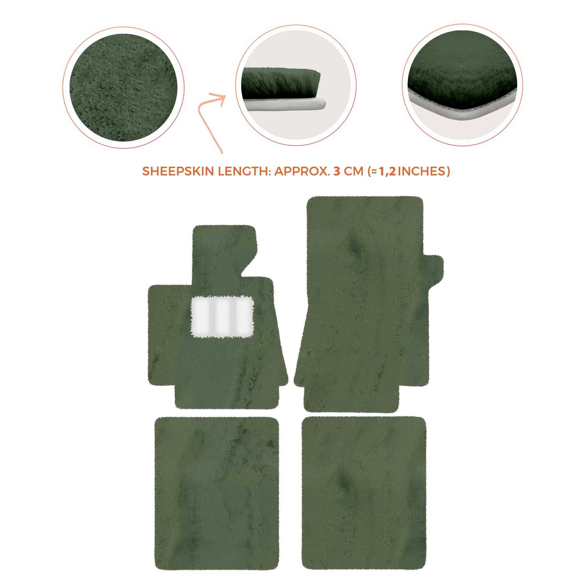 Luxurious Premium Sheepskin Floor Mats for Bentley Arnage (1998-2009)