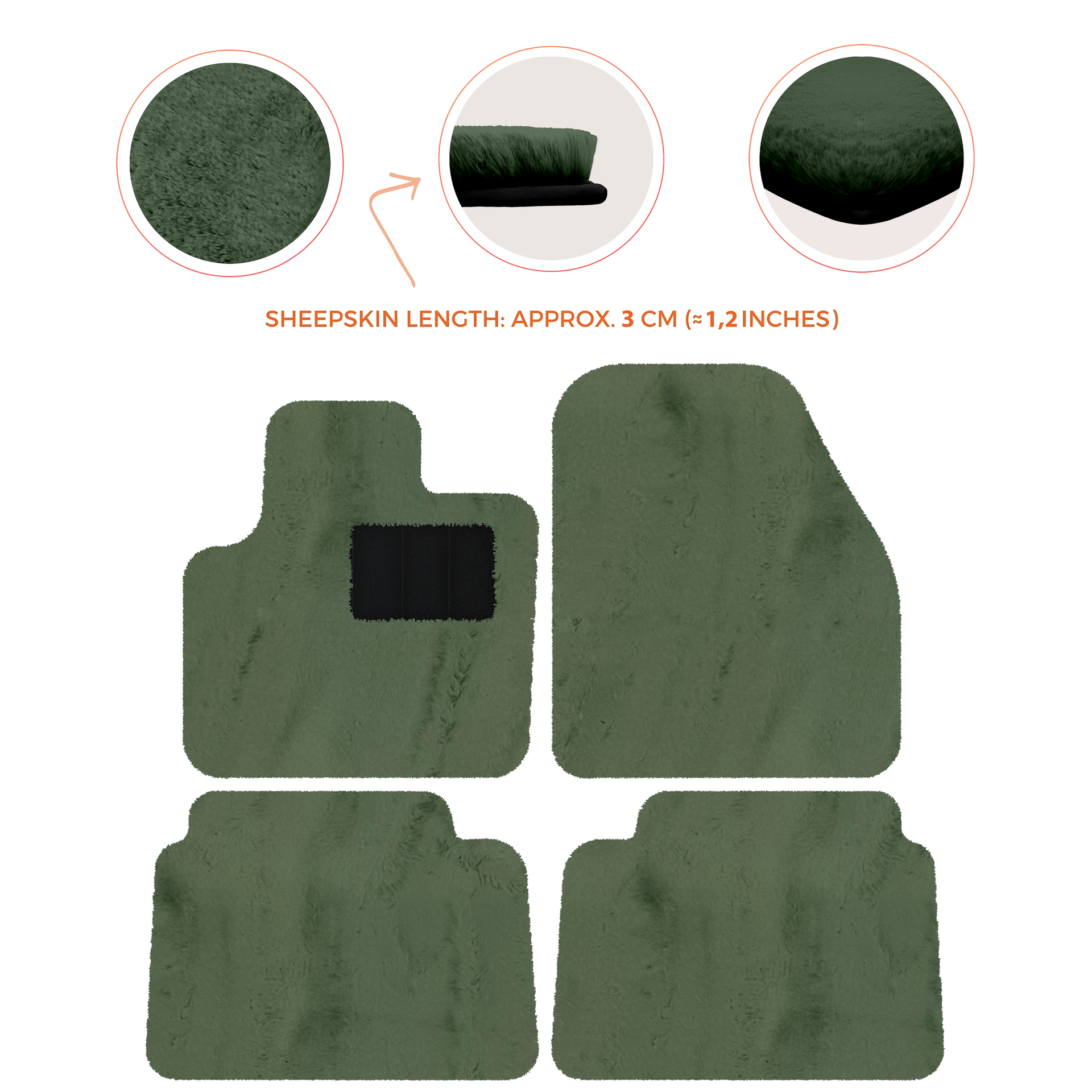 Luxury Sheepskin Floor Mats for Land Rover Discovery Sport (2015-2019)