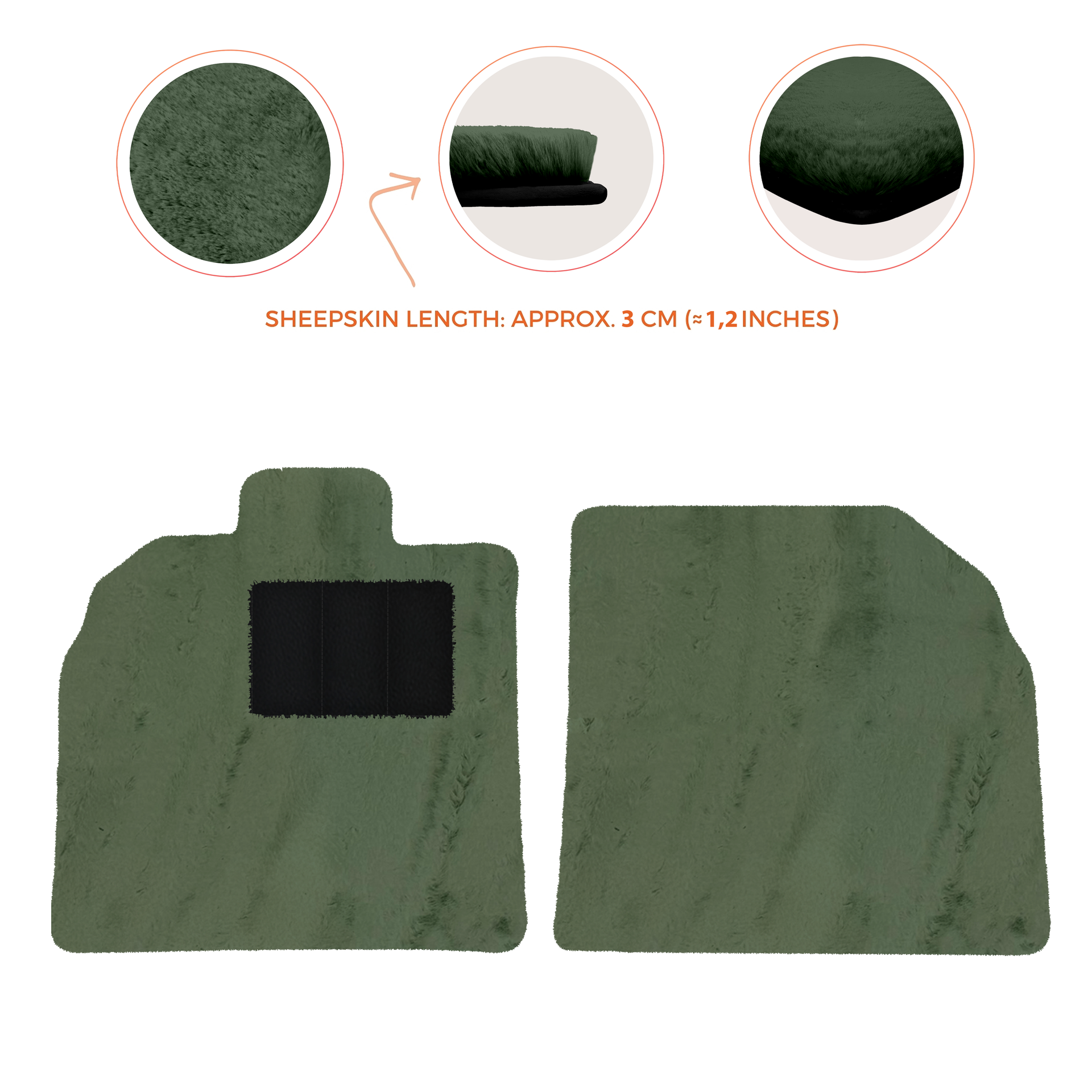 Anpassbare schwarze Fußmatten für Lamborghini Aventador mit orangefarbenem (Arancia Mira) Nappaleder - AutoWin.EU