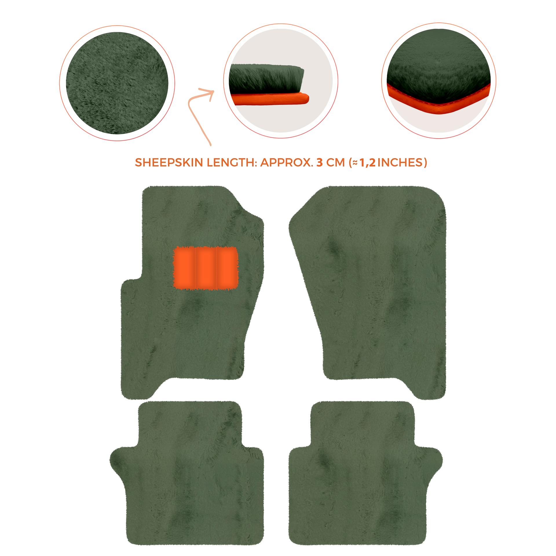 Luxury Sheepskin Floor Mats for Your Range Rover Sport 2005-2010