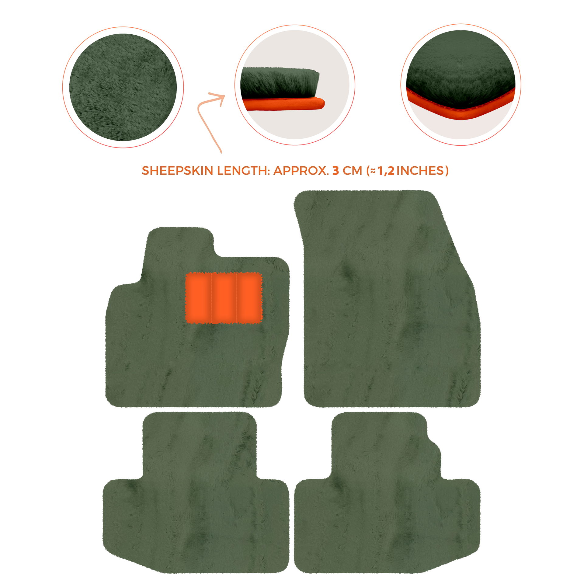 Luxury Sheepskin Floor Mats for Range Rover Sport L460 (2022-2024)