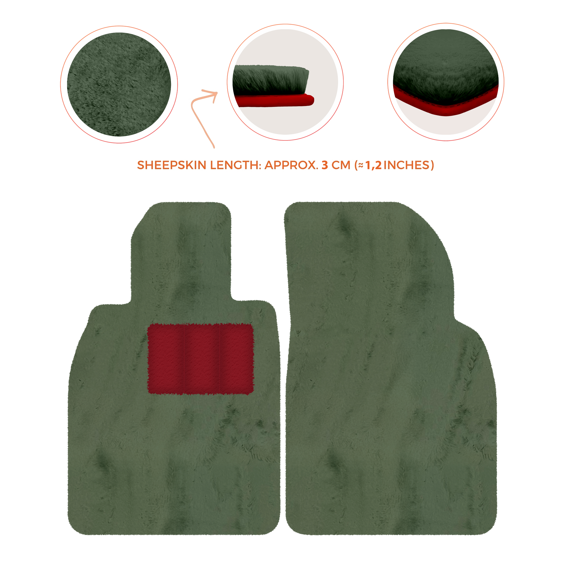 Deluxe Luxury Sheepskin Floor Mats for Porsche 911 SC (1978-1984)