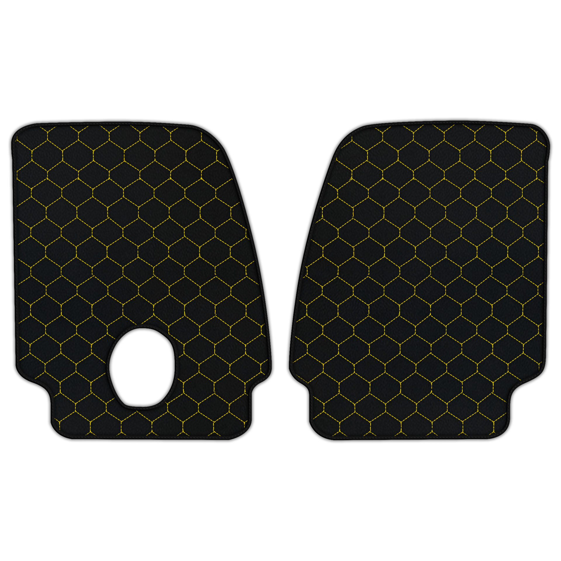 Custom Black Floor Mats for Ferrari Portofino (2018-2023) With Leather