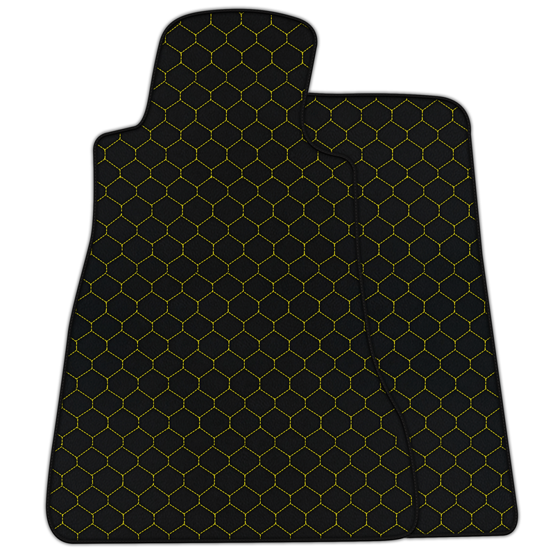 Alfombrillas de piel personalizables con diseño hexagonal para Chevrolet Corvette C6 (2005-2013)