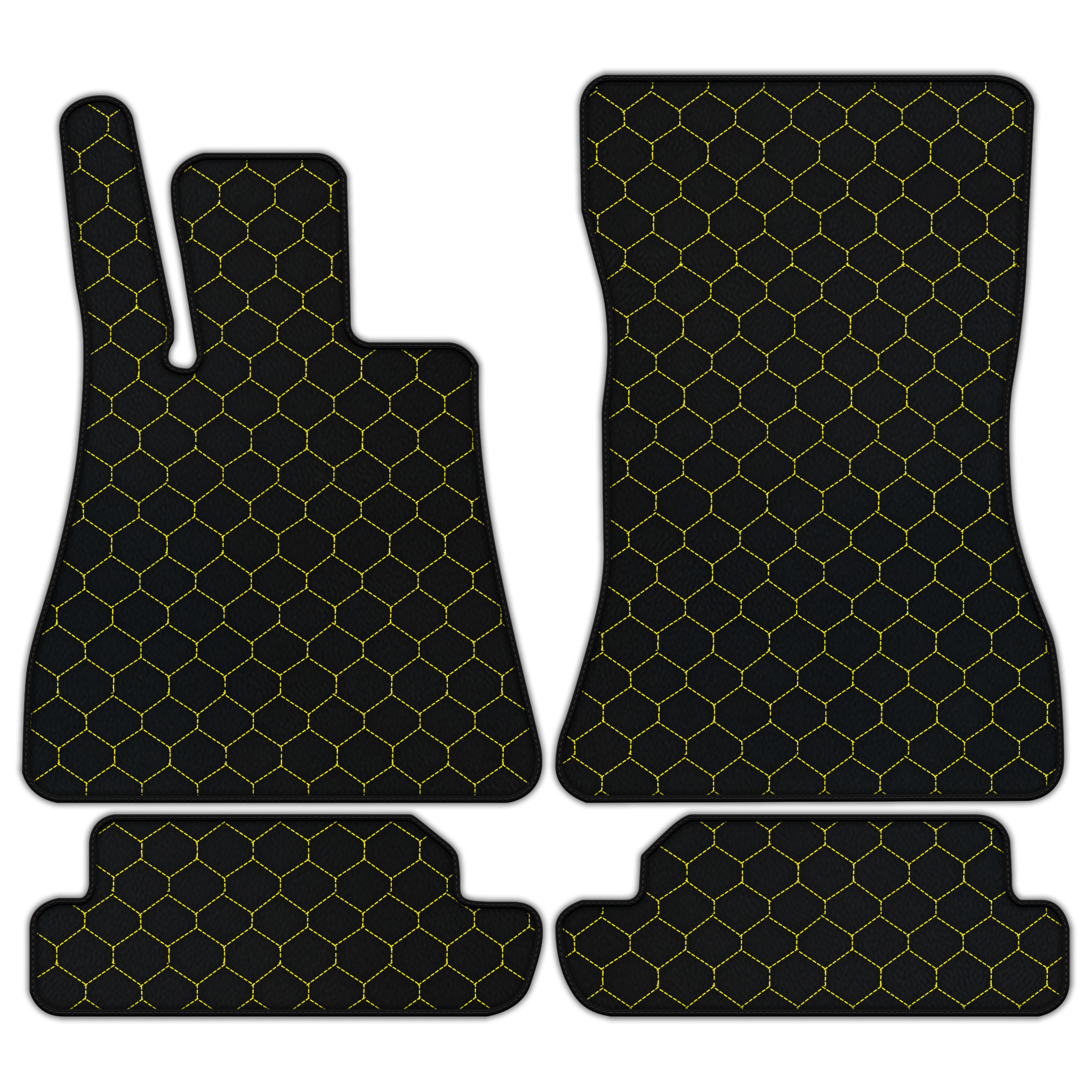 Customizable Leather Floor Mats with Hex Pattern for Mercedes Benz AMG GT