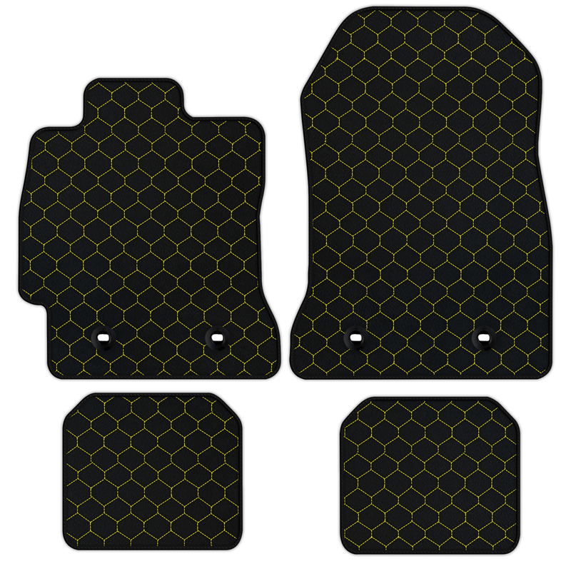 Customizable Leather Floor Mats with Hex Pattern for Subaru BRZ (2012-2021)