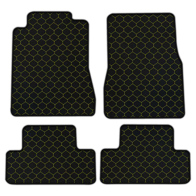 Customizable Leather Floor Mats with Hex Pattern for Ford Mustang V FL (2011-2014)