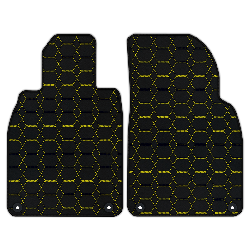 Alfombrillas de coche de cuero personalizables con patrón hexagonal para Porsche Cayman 987 (2009-2012)