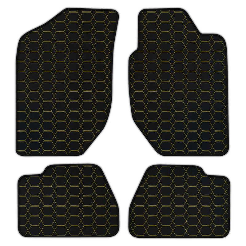 Customizable Leather Floor Mats with Hexagon Hex Pattern for Land Rover Freelander (1997-2003) Automatic/Manual