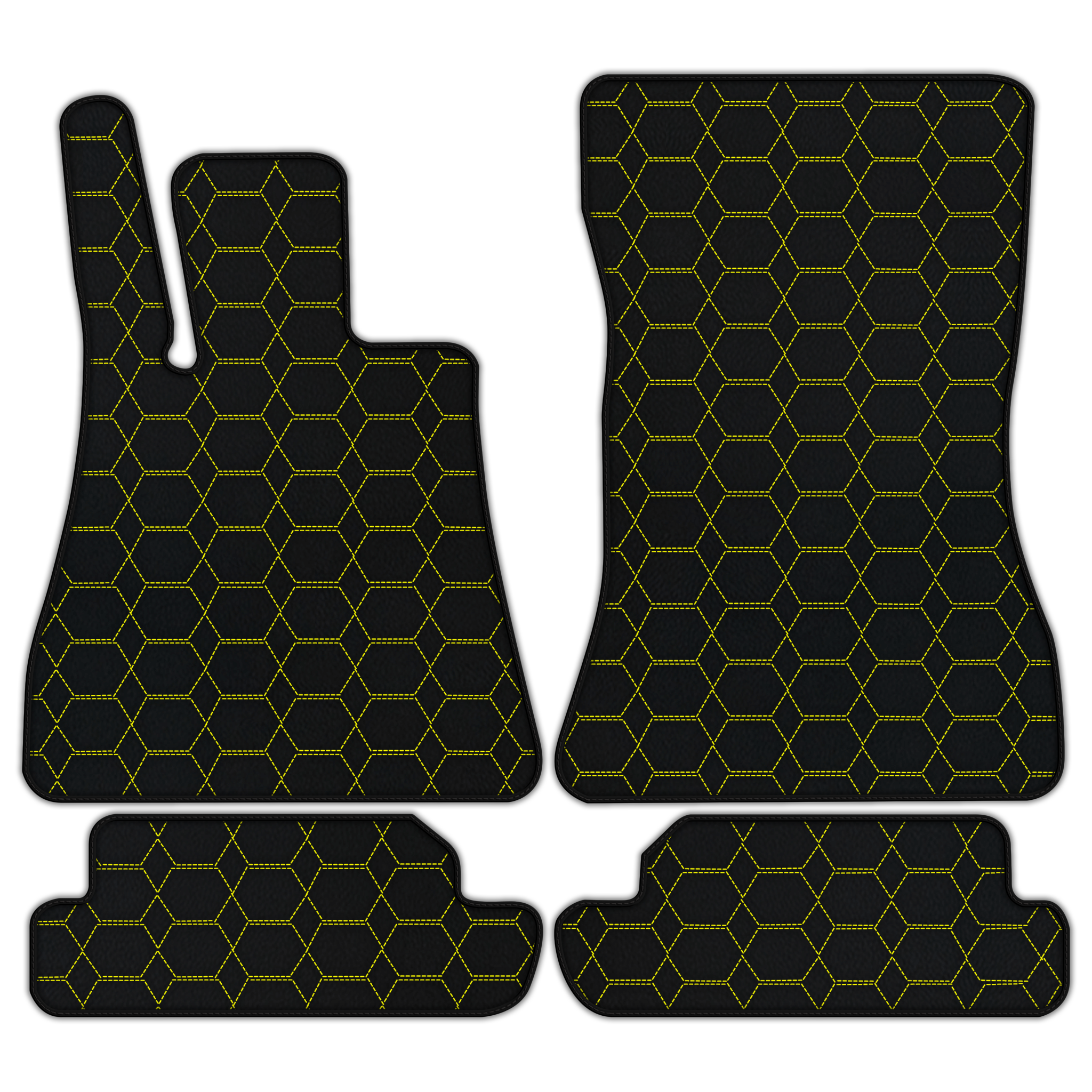 Customizable Leather Floor Mats with Hexagon Hex Pattern for Mercedes Benz AMG GT