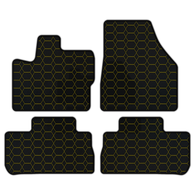 Customizable Leather Floor Mats with Hexagon Hex Pattern for Land Rover Freelander (2007-2012)