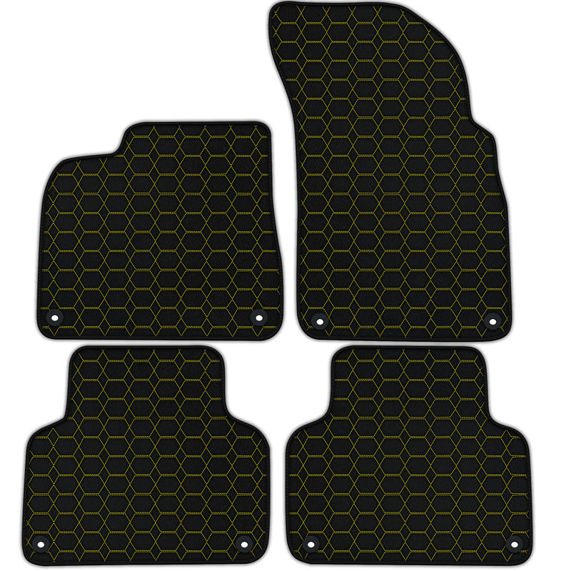 Alfombrillas de coche de cuero personalizables con patrón hexagonal para Audi Q7 4L (2006-2015)