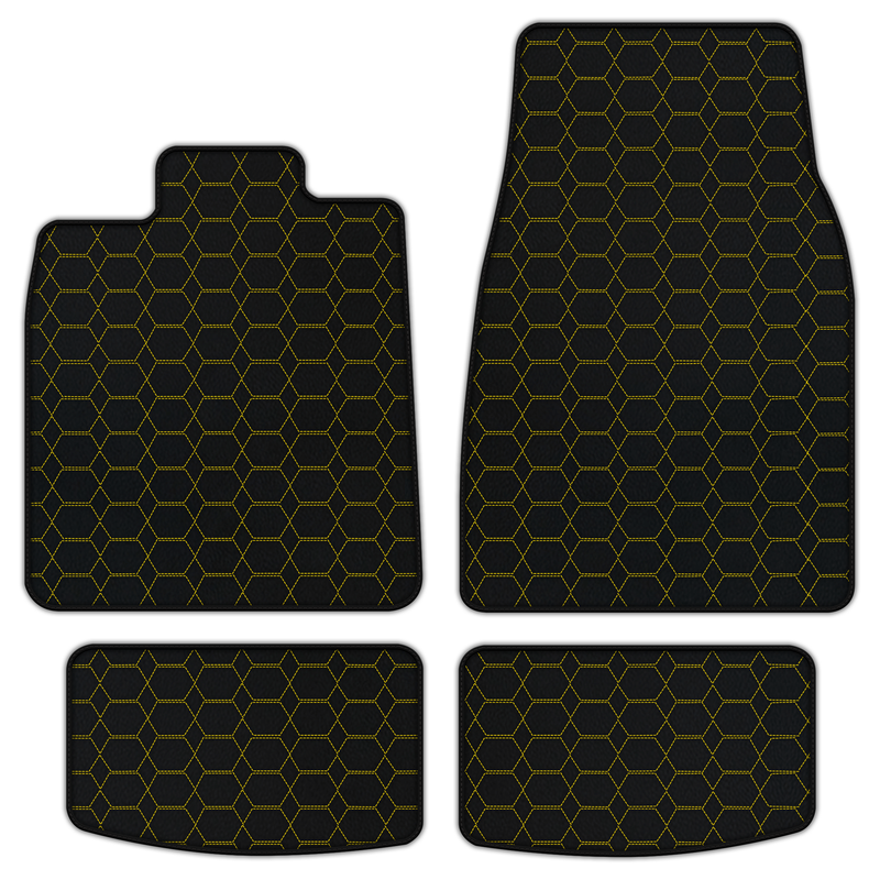 Customizable Leather Floor Mats with Hexagon Hex Pattern for Porsche Taycan (2019-2023)