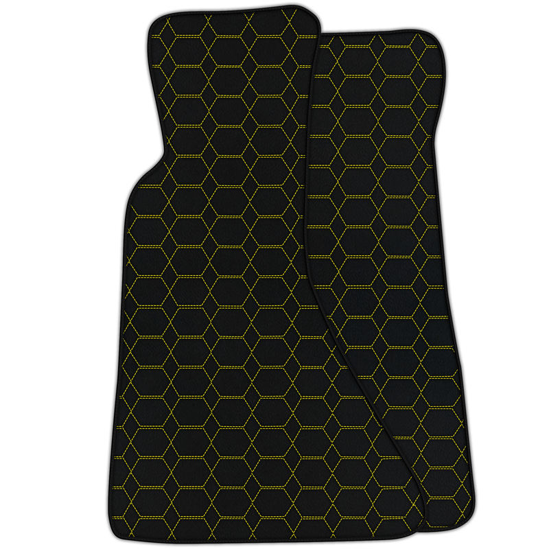 Customizable Leather Floor Mats with Hexagon Hex Pattern for Chevrolet Corvette C4 (1984-1996)