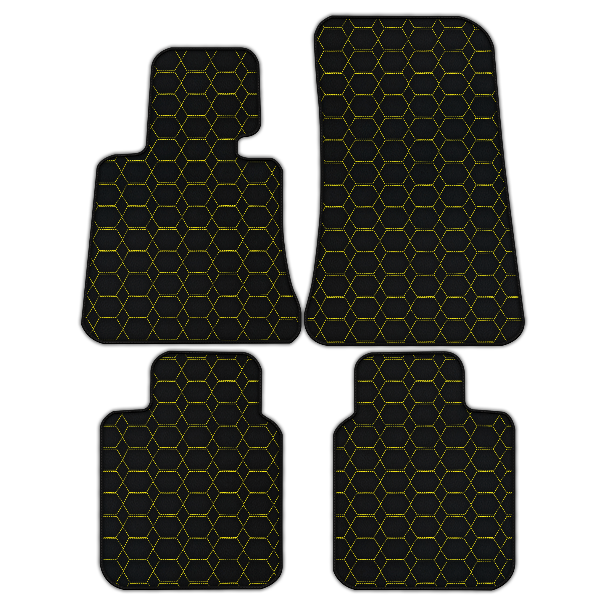 Customizable Leather Floor Mats with Hexagon Hex Pattern for Rolls Royce Phantom Drophead Coupe (2007-2016)