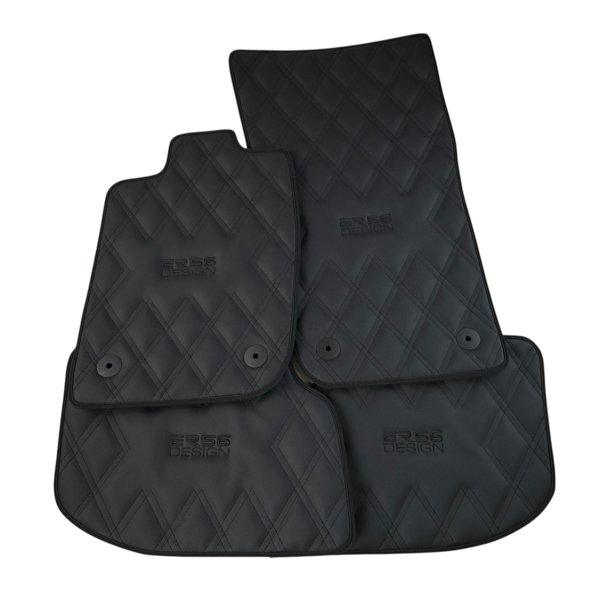 Bentley Continental GT (2018–2023) Black Floor Mats - with Leather | ER56 Design