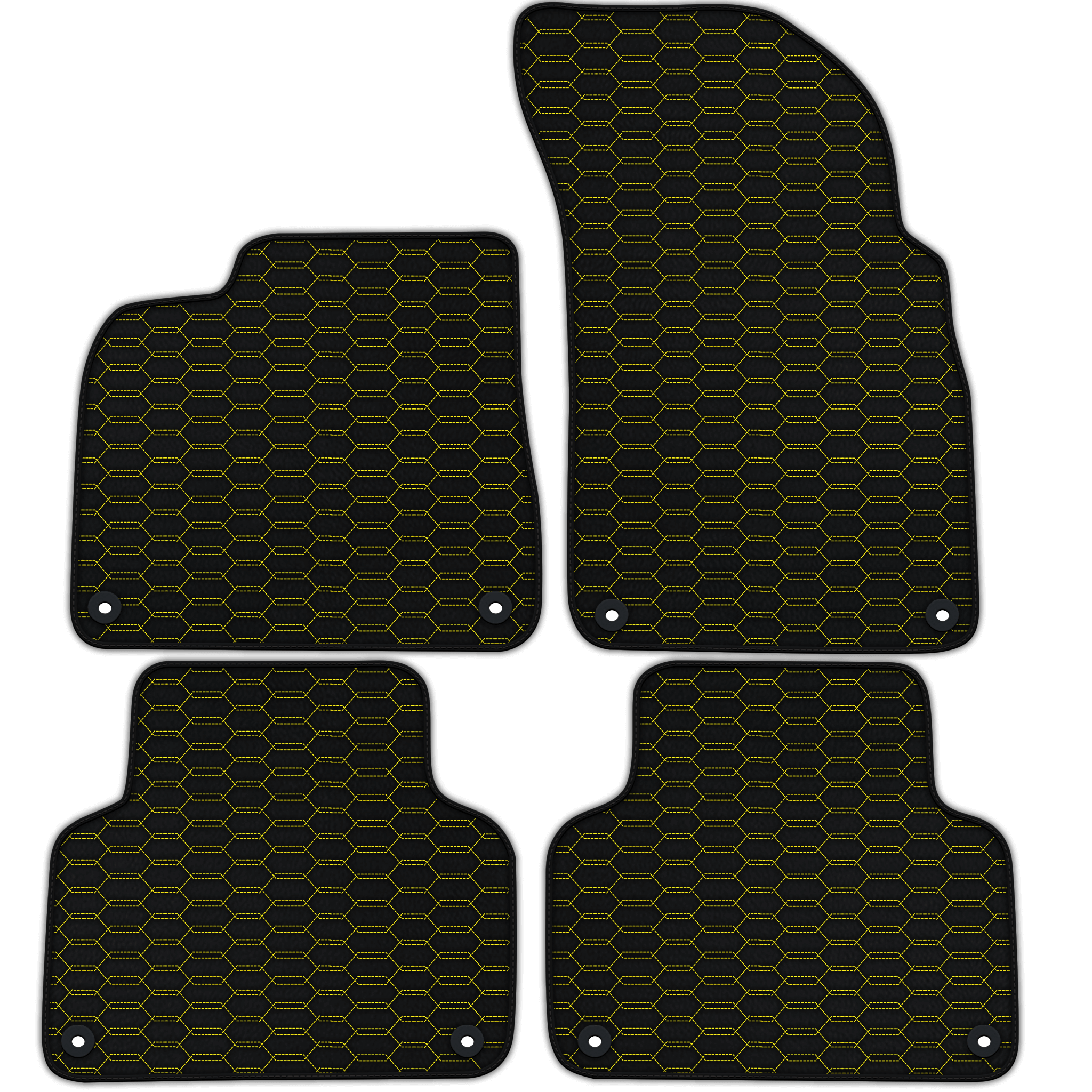 Customizable Leather Floor Mats with Interlaced Hex Pattern for Lamborghini Urus (2018-2026)