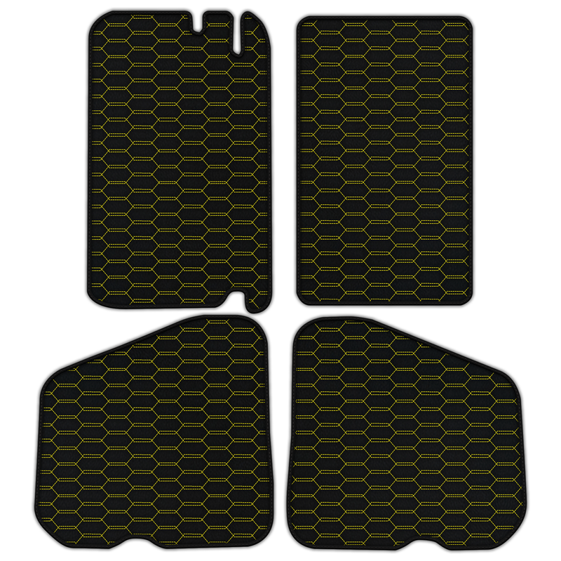 Customizable Leather Floor Mats with Interlaced Hex Pattern for Rolls Royce Shadow (1965-1977)