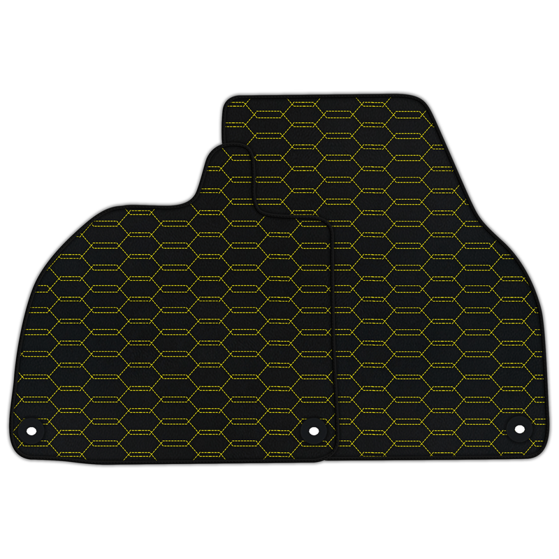 Customizable Leather Floor Mats with Interlaced Hex Pattern for Lamborghini Temerario (2025-2026)