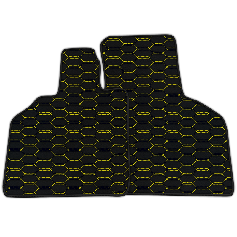 Alfombrillas de cuero personalizables con patrón hexagonal entrelazado para Lamborghini Gallardo (2004-2014)