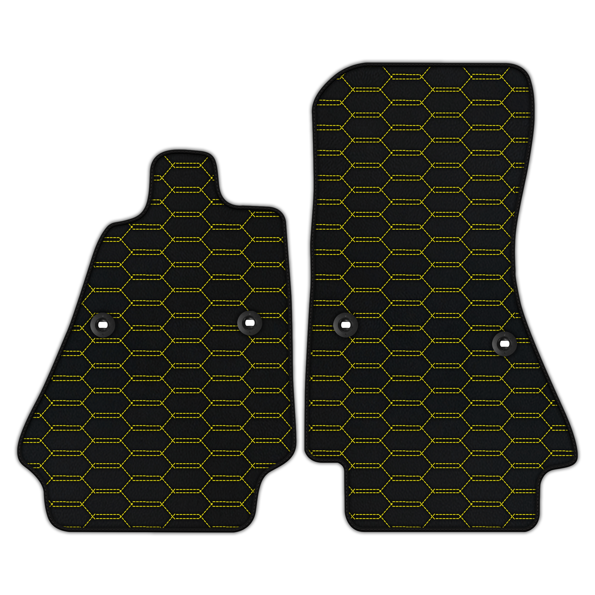 Customizable Leather Floor Mats with Interlaced Hex Pattern for Bugatti Chiron (2016-2022)