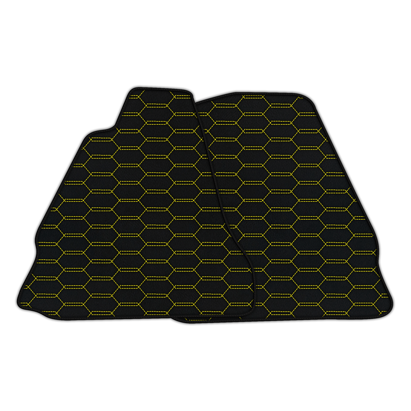Tapis de voiture en cuir personnalisables avec motif hexagonal entrelacé pour Aston Martin V12 Vanquish (2012-2018) Coupé 2 portes