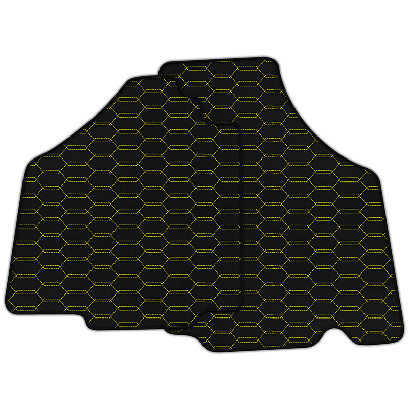 Alfombrillas de cuero personalizables con patrón hexagonal entrelazado para Lamborghini Murcielago (2001-2010)
