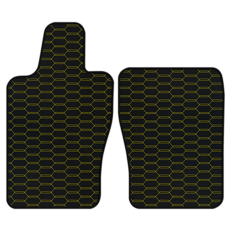 Customizable Leather Floor Mats with Interlaced Hex Pattern for Aston Martin DB12 Volante (2023-2026) Convertible
