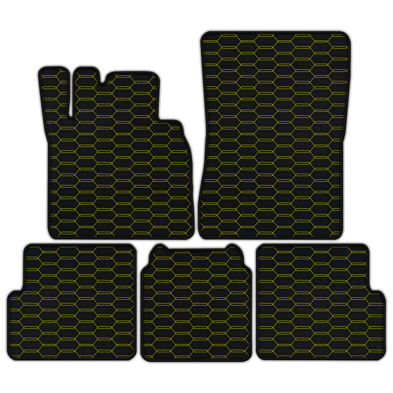 Customizable Leather Floor Mats with Interlaced Hex Pattern for Mercedes Benz G-Class W463 (2008-2018)