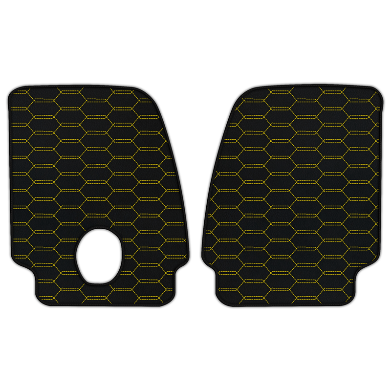 Customizable Leather Floor Mats with Interlaced Hex Pattern for Ferrari Monza SP2 (2018-2023)