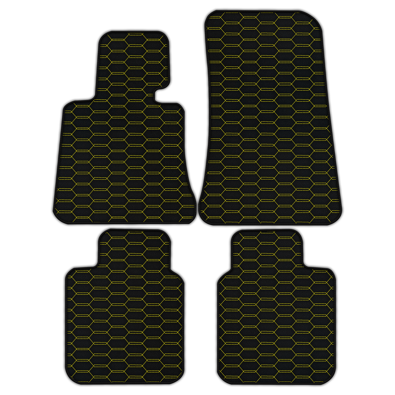 Alfombrillas de cuero personalizables con patrón hexagonal entrelazado para Rolls Royce Phantom Drophead Coupe (2007-2016)
