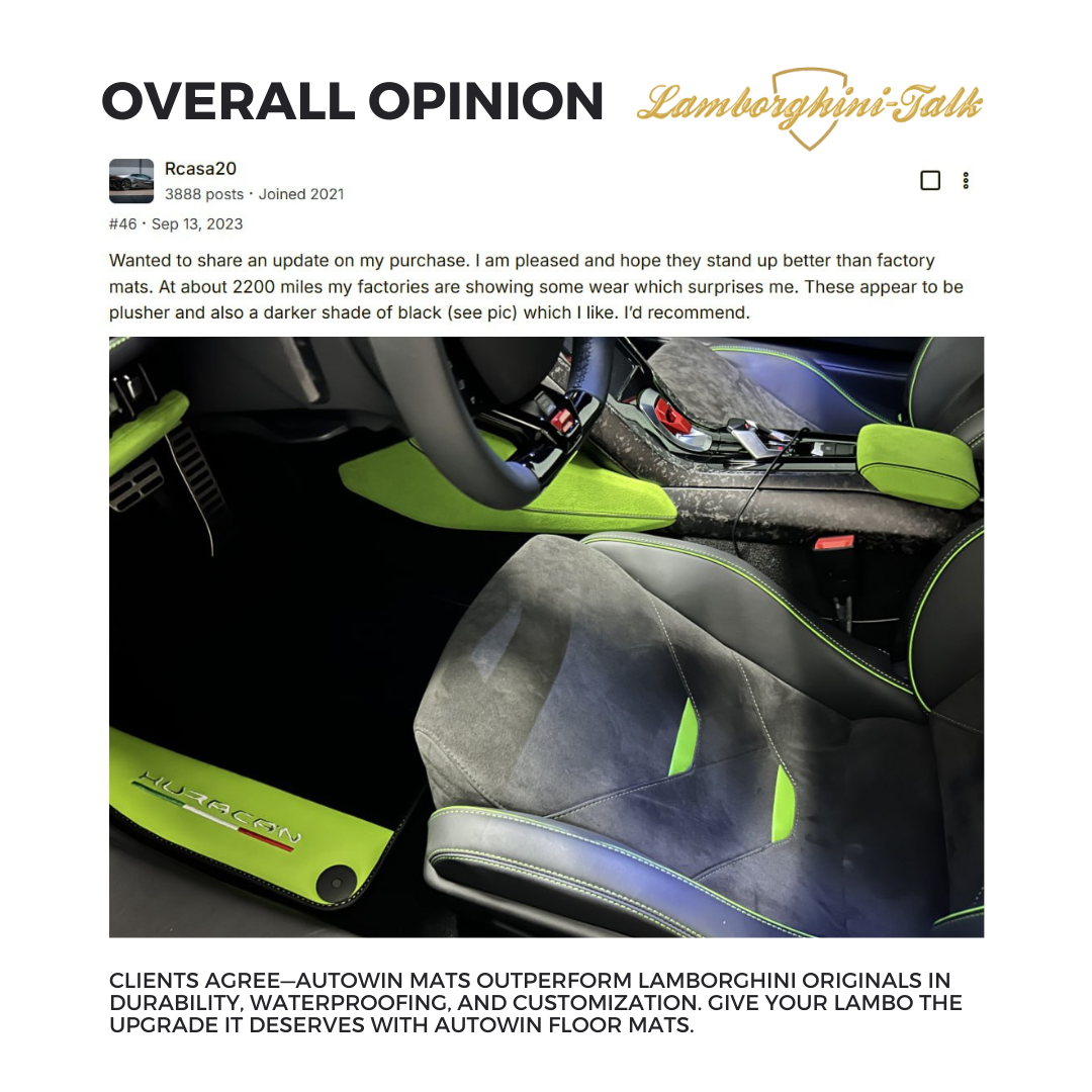 Lamborghini VS AutoWin Floor Mats - Overall Opinion