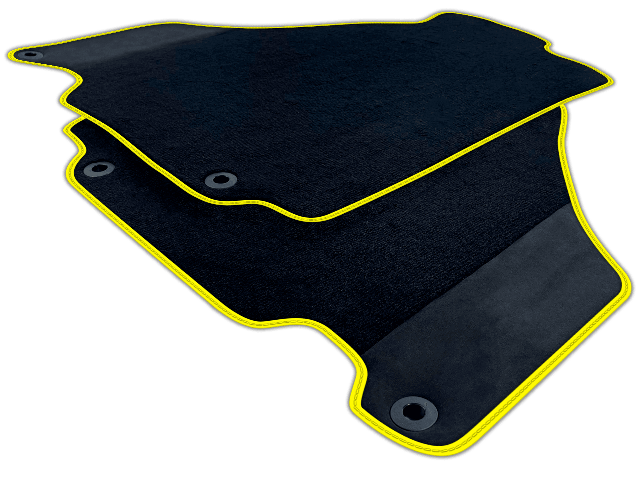 Black Floor Mats for Ferrari 360 (1999-2005) with Alcantara Leather | Various Trim Colors