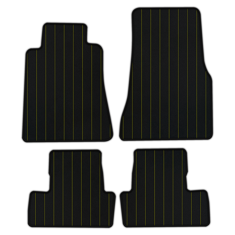 Customizable Leather Floor Mats with Line Pattern for Ford Mustang V (2004-2010)