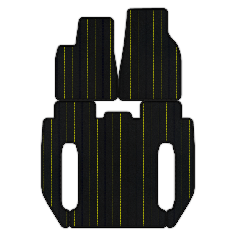 Anpassbare Lederfußmatten mit Linienmuster für Tesla Model X – 6 Sitze (2016–2025)