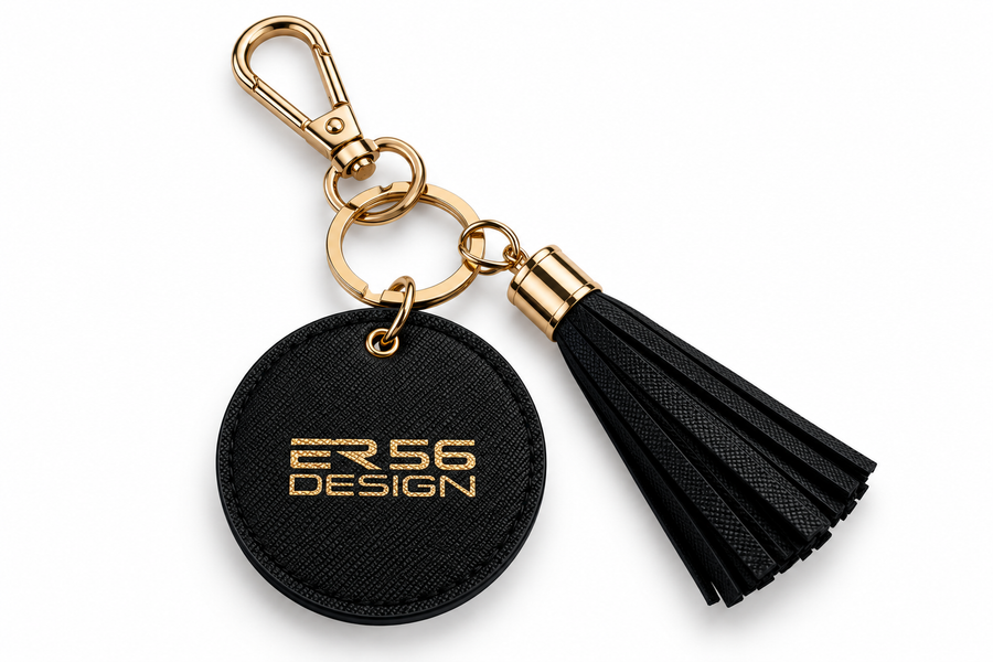 Llave de Coche de Cuero Negro Diseño ER56