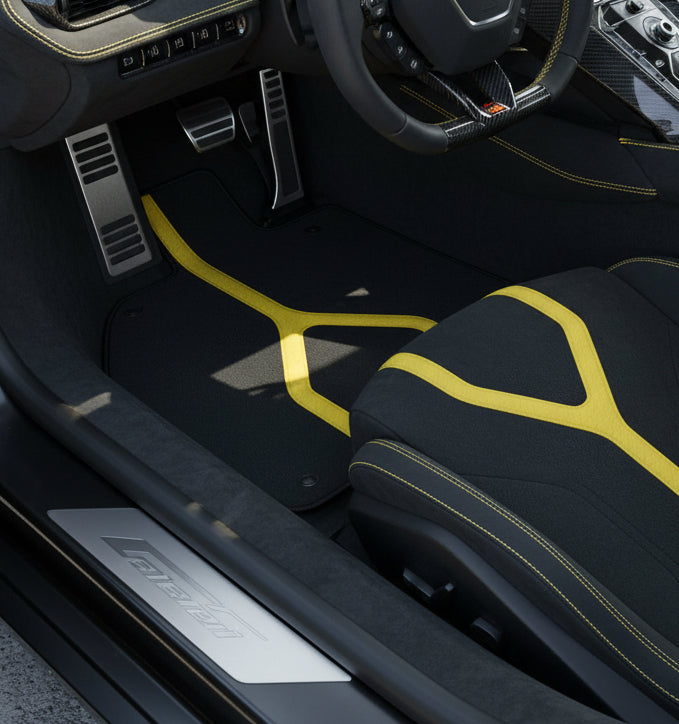 Customizable Leather Floor Mats with Hex Pattern for Lamborghini Sian (2020-2022) - AutoWin