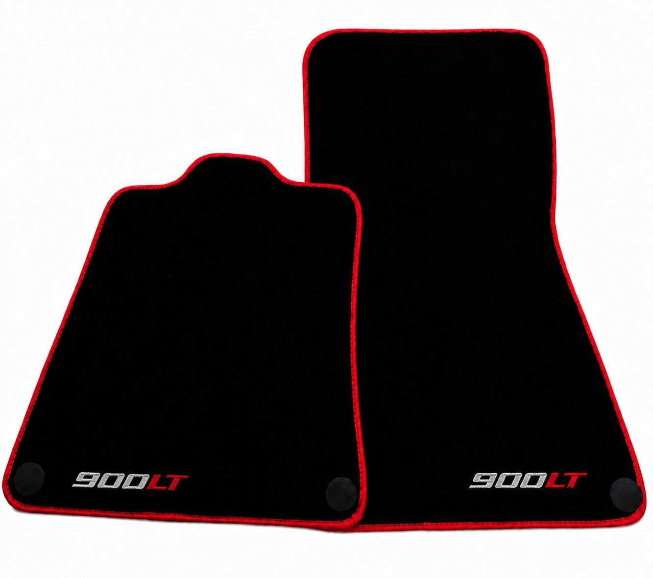 Black Floor Mats For McLaren 720S - 900 LT Tailored With Red Trim