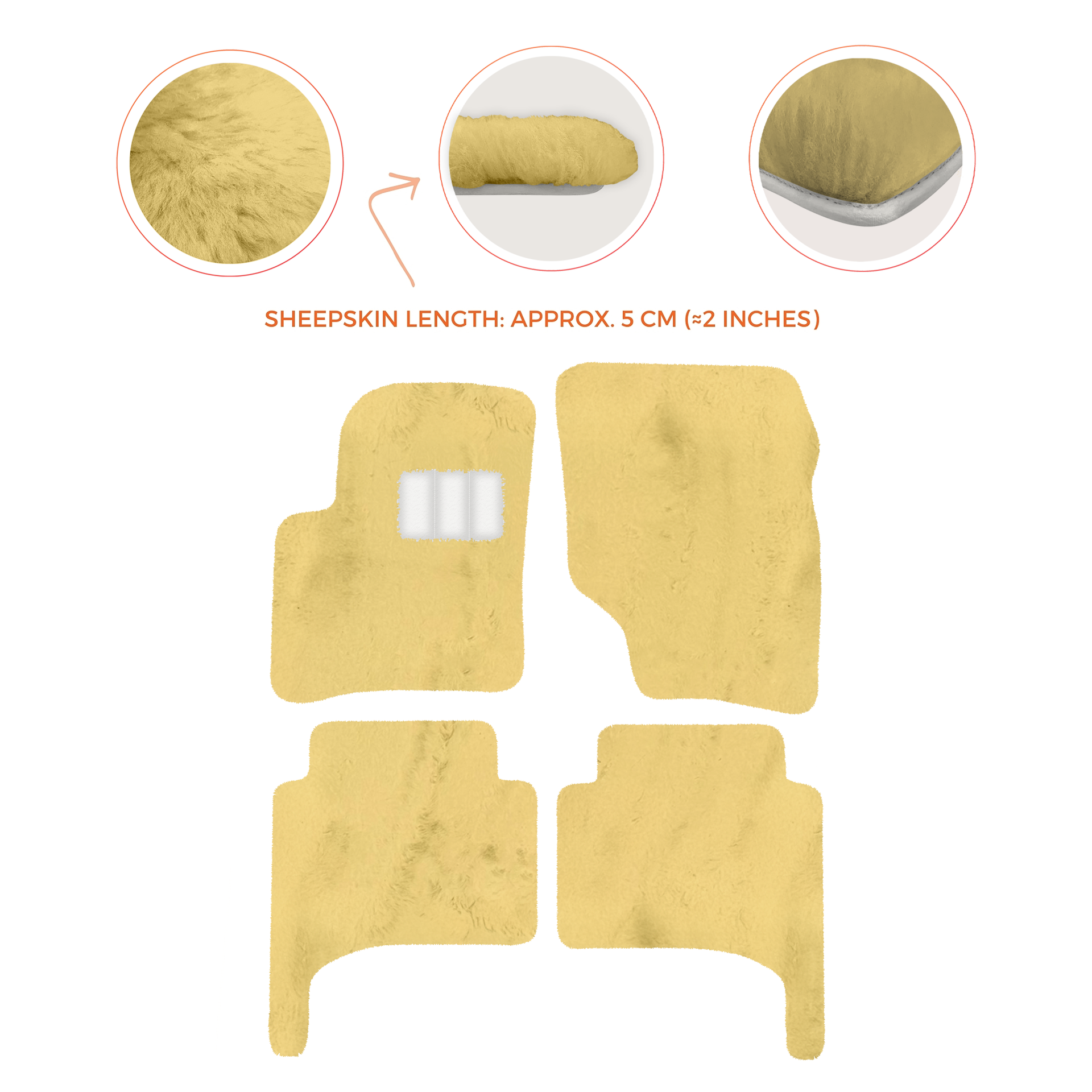 Premium Quality Sheepskin Floor Mats for Porsche 550 (1953-1956)