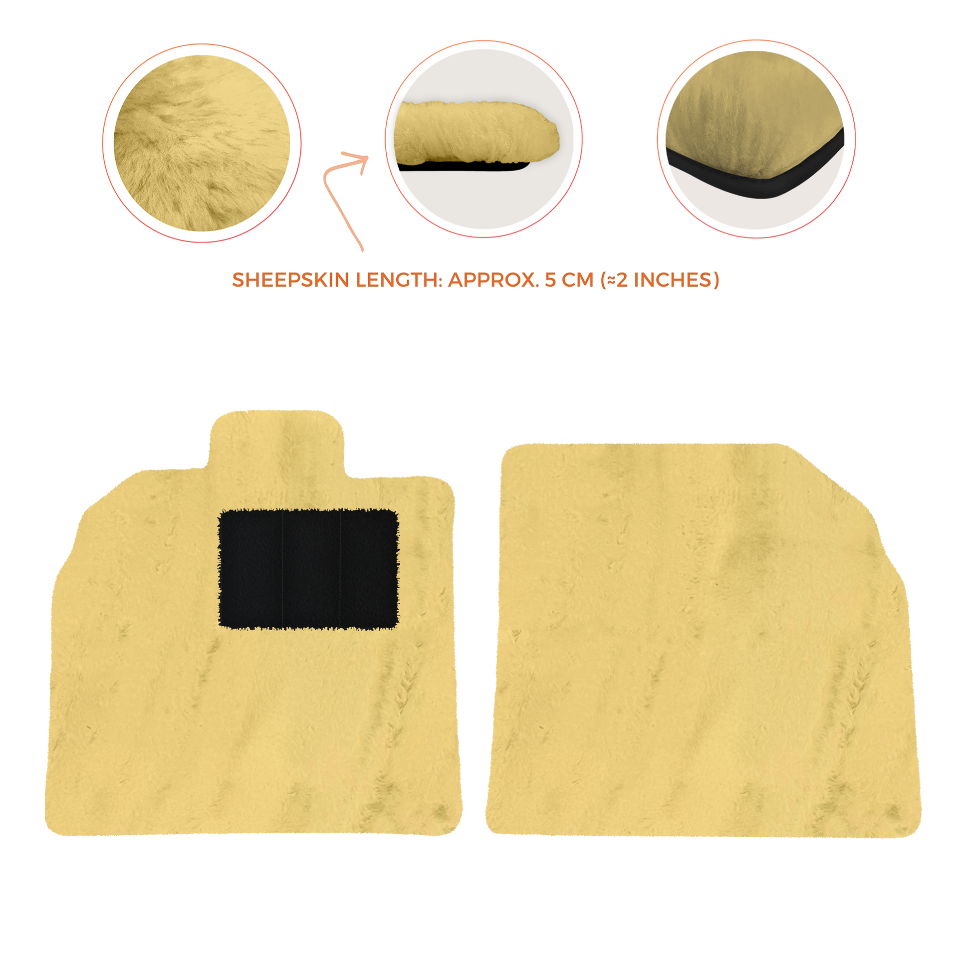 Anpassbare schwarze Fußmatten für Lamborghini Aventador mit orangefarbenem (Arancia Mira) Nappaleder - AutoWin.EU