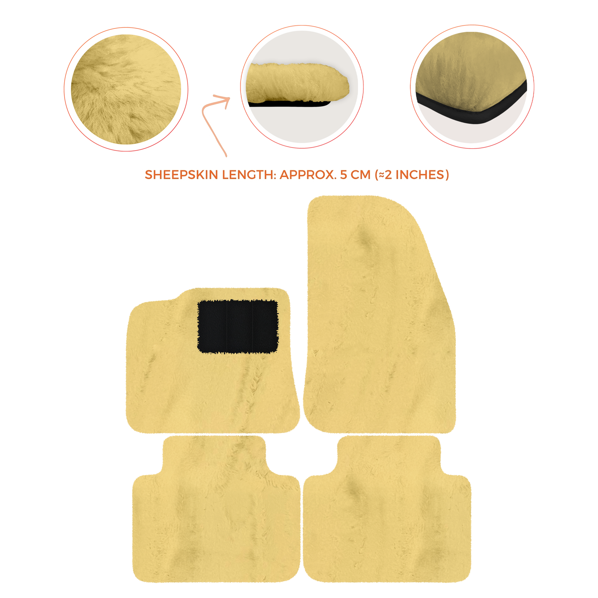 Premium Sheepskin Floor Mats for Porsche 987 Boxster (2005-2012)