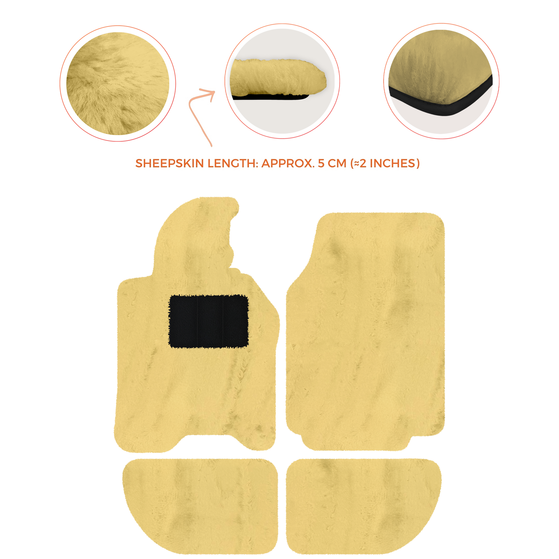 Sheepskin Floor Mats for Porsche 944 (1981-1991) | Custom Colors