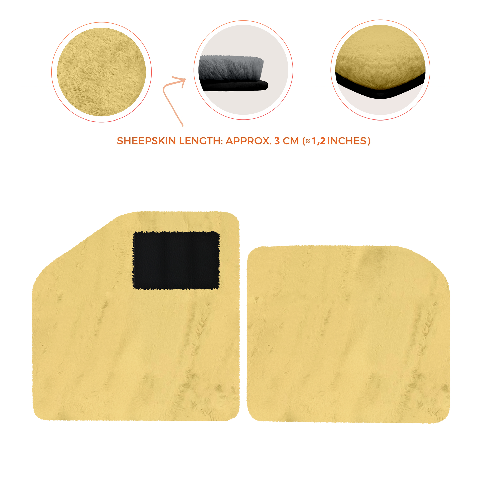 Sheepskin Floor Mats for Aston Martin Vulcan (2015-2016) Track Car - Luxury