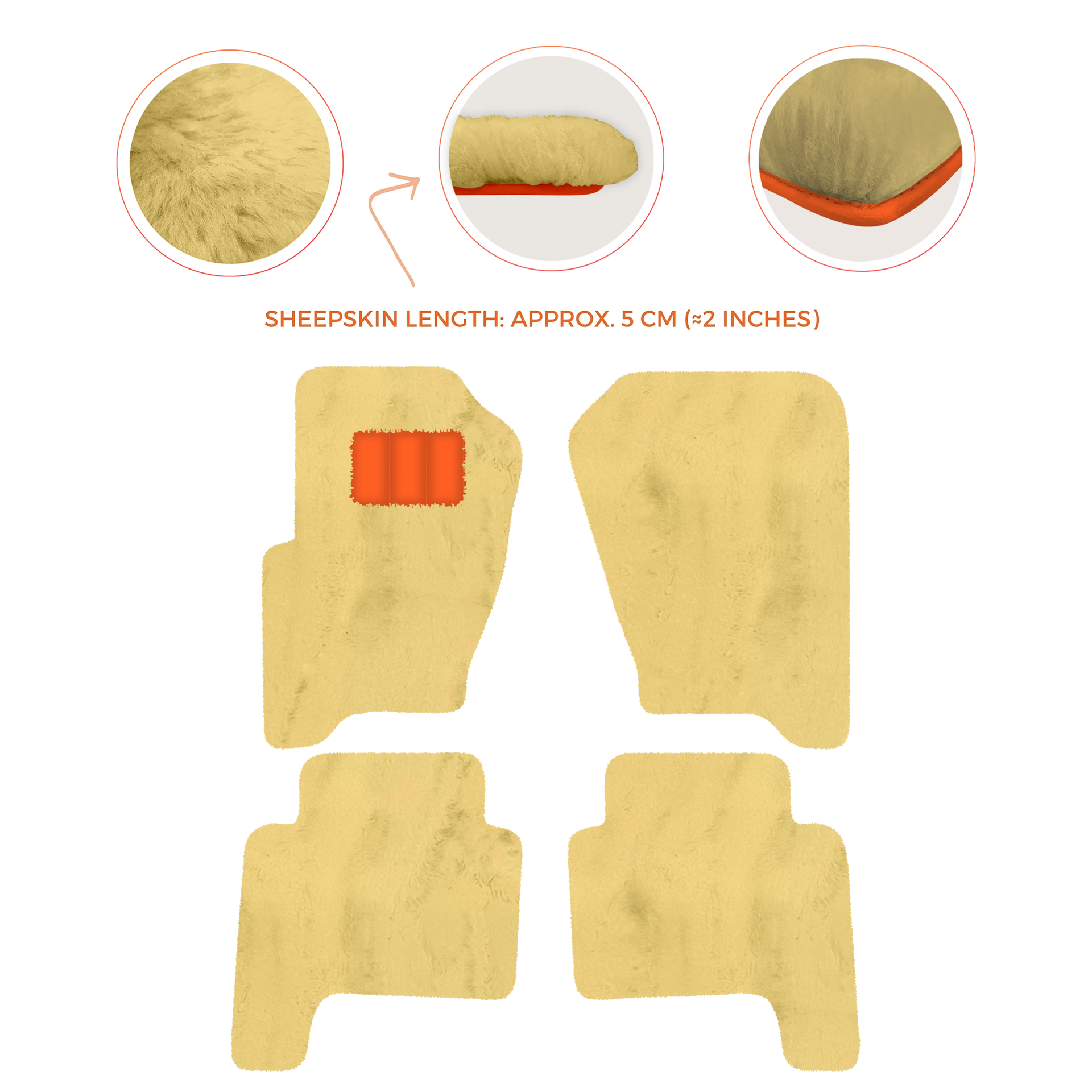 Luxury Sheepskin Floor Mats for Land Rover Discovery (2017-2026)